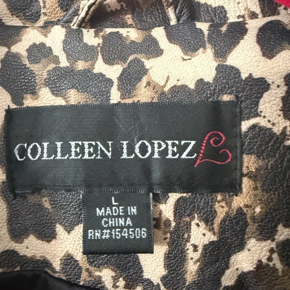Colleen Lopez Leopard Print Vegan Leather Jacket - Picture 3 of 9